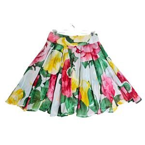 KENZO SZ40 US8 Vintage Flared Floral mini Skirts. Rare Fimd. Designer. Romantic